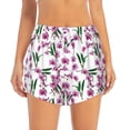 thumbnail image 2 of Balery Orchids Flowers Pantalones cortos deportivos para mujer con forro y dos bolsillos, elásticos, para entrenamiento, gimnasio, yoga-Medium, 2 of 7