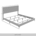 thumbnail image 6 of Castle Place Luxurious Crystal Velvet Upholstered King Bed With 2 Nightstands, Black, 6 of 7