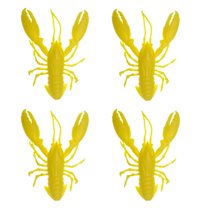 BE-TOOL 4Pcs Soft Crawfish-Shape Fishing Lures Plastic Bionic Fishing Bait for Saltwater Freshwater (Yellow)