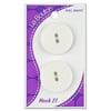 Le Bouton 1" 2-Hole White Opaque Button, 2 Count