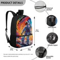 thumbnail image 5 of HUIACONG Colorful Astronaut School Backpack for Daily Student Use Lightweight Multi Compartment Large Capacity for Boys Girls Ages 6‑18 Back to School, 5 of 6