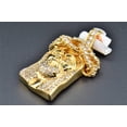 thumbnail image 2 of 10K Yellow Gold 1.60 Inch Diamond Mini Jesus Face Piece Heavy Pendant 1.93 CT, 2 of 9