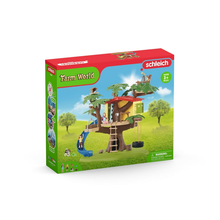 Schleich - Farm World: Adventure Tree House Playset with Tire Swing, 2 Child Figurines & Animal Figurines, 60 pcs Schleich - Farm World: Adventure Tree House Playset with Tire Swing, 2 Child Figurines & Animal Figurines, 60 pcs