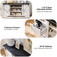 thumbnail image 3 of T4TREAM Farmhouse TV Stand for TVs up to 75" - Wood Entertainment Center with 4 Drawers & Barn Door & Adjustable Shelves, White, 3 of 8