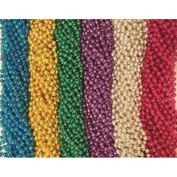 120 (10 Dozen) Mardi Gras Beads Carnival Parade Necklaces Lot