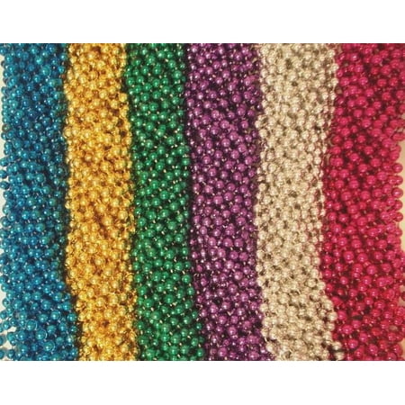 120 (10 Dozen) Mardi Gras Beads Carnival Parade Necklaces Lot