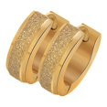 thumbnail image 3 of 2Pcs 4mm Charm de acero inoxidable Hombres Mujeres Pendientes de aro Huggie Joyas Oro Sunnimix Pendientes de aro de acero inoxidable, 3 of 8