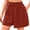 Wine, variant on Hontri Womens Shorts Womens Shorts 2025 Summer Drawstring Ruffle Elastic High Waist Solid Color Casual Beach Shorts with Pockets Shorts for Women