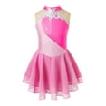 thumbnail image 2 of iiniim Kids Girls Figure Ice Skating Sequin Dance Dress Sleeveless Mesh Tutu Dress Pink 6, 2 of 7