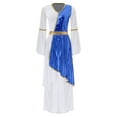 thumbnail image 3 of Aislor Womens Toga Costume Halloween Outfits Adult Queen Princess Overlay Tunic Praise Dance Dress Royal Blue S, 3 of 7