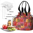 thumbnail image 4 of Pioneer Flower Floral Print Pattern Drawstring Lunch Bag Women - Drawstring Lunch Bag Insulated for Work Office - Stain-Resistant Large Lunchbags for Women with Multi-Pockets, 4 of 6