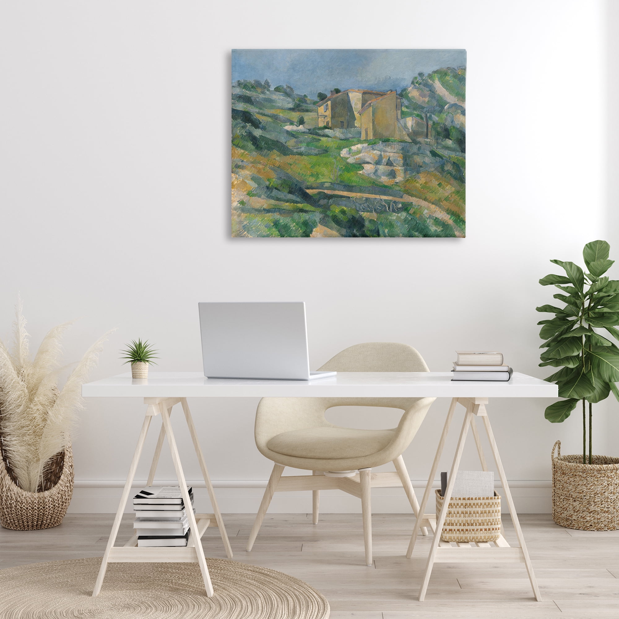 Stupell Industries Classic Cezanne Houses in Provence Landscape & Nature Painting Wrapped Canvas Art Print Wall Art, 40 x 30