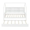 thumbnail image 5 of Aukfa House Bed with Trundle, Twin Platform Bed with Storage Shelves and Roof - White, 5 of 8