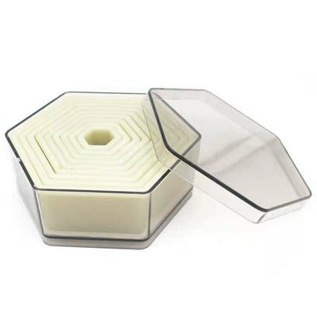 

Hexagonal Cake Mold Stainless Cake Cutter Hexagon Shape Silver Molding Mousse Circle Baking Tools For Cakes