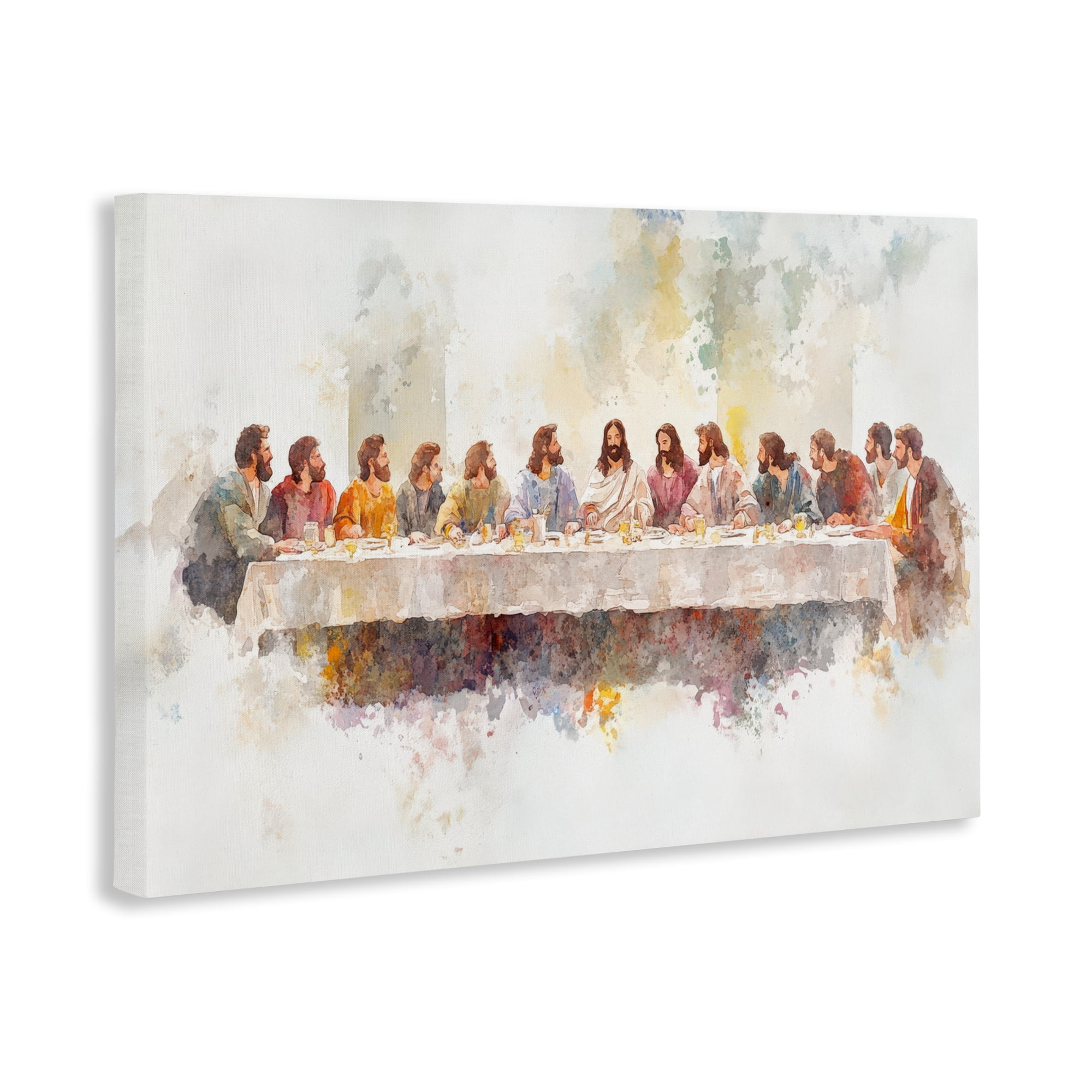 Stupell Industries Watercolor Supper Spirituality Canvas Wall Art, design by Petal Prints Design