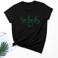 thumbnail image 4 of Lilgiuy Discount Women St Patricks Day Shirt Lucky Irish Clover T Shirts Gnomes Holding Shamrock Graphic Tees Cute Leopard Plaid Top, 4 of 4