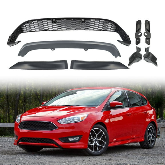 LABLT Front Bumper Cover Lower Grille Grill with 3 Front Lips Fit for Ford Focus 2015 2016