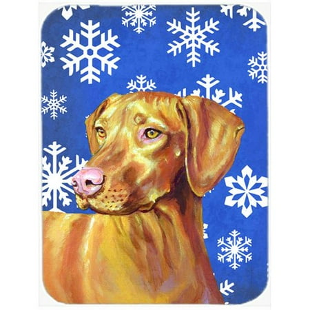 Caroline's Treasures Snowflakes Vizsla Glass Cutting Board