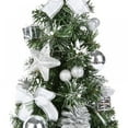 thumbnail image 4 of Tabletop Christmas Tree, 16" Small Christmas Tree Tiny Christmas Tree with LED String Lights Christmas Ornaments for Christmas Decorations (Silver), 4 of 12