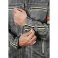 thumbnail image 6 of Men’s Cafe Racer Retro Distressed Black Leather Jacket, 6 of 6
