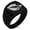 Black, variant on Stainless Steel Skull & Crossbones Kiss of Death Chevron Pattern Biker Style Polished Ring