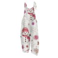 thumbnail image 2 of Christmas Snowflake Ornament Print Sleeveless Overalls, Women Relaxed Fit Holiday Bib Jumpsuit, 2 of 8