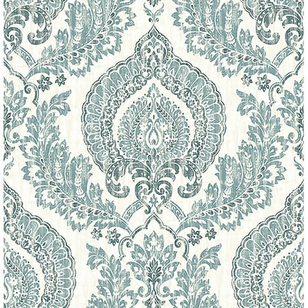 Nuwallpaper Kensington Damask Blue Peel Stick Wallpaper Nuwallpaper Kensington Damask Blue Peel Stick Wallpaper
