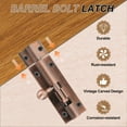 thumbnail image 4 of Uxcell Barrel Bolt Latch Vintage Security Slide Lock with Mounting Screws for Wooden Door Barn Fence Shed Window Red Bronze 5 Inch, 4 of 7