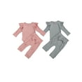 thumbnail image 2 of TheFound Baby Trousers Suit Full Ruffled Jumpsuit Bow Stretch Pants Set, 2 of 9