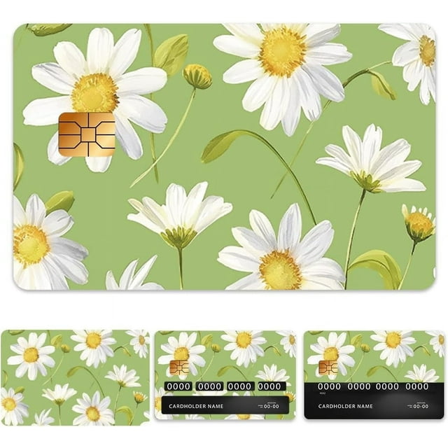 Credit Debit Card Skin Sticker Cover Small Daisy Waterproof Scratch-resistant and Attractive Card Skin Custom 4 Styles for Credit Debit Transportation Card