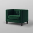 thumbnail image 6 of Inspired Home Rin Velvet Club Chair Button Tufted Square Arms Tapered Legs Modern, Hunter Green, 6 of 9