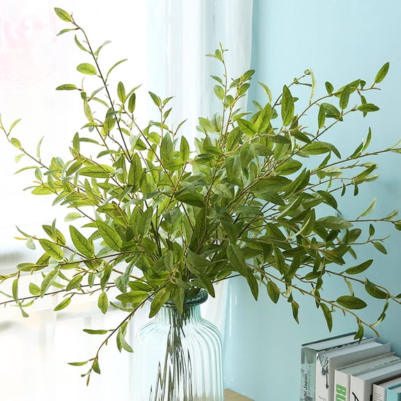 MixMart Artificial Olive Branches Greenery Stems with 270 Olive Leaves, Fake Eucalyptus Branches for Vase Bouquets Wedding Floral Arrangement, Greenery Decor