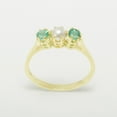 thumbnail image 4 of LBG British Made 10k Yellow Gold Cultured Pearl & Emerald Womens Statement Ring - 33 size options - Size 8, 4 of 6