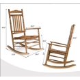 thumbnail image 2 of PINDEE Wood Rocking Chair Outdoor with 450 lbs Support Relaxing Rocker Solid Wood High Back Seat Reclining Seat for Deck, Garden, Backyard, Porch, Indoor or Outdoor Use, Teak, 2 of 5