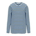 thumbnail image 5 of FDGIU Women's Striped Color Block Raglan Sleeve Top - Loose Fit Crewneck Long Sleeve Casual Spring Summer Tee, 5 of 6