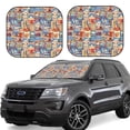 thumbnail image 1 of Balery Set Of Travel Vintage Parasol para parabrisas de coche de 2 piezas | Parasol plegable para parabrisas delantero de coche para la mayoría de sedanes-Small, 1 of 6