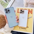 thumbnail image 2 of K-Lion for iPhone 13 Mini 5.4 Inch Slim Case, Fashion Plating Love Heart Fun Cute Small Pattern Soft TPU Airbag Anti-Fall Shockproof Camera Protective Electroplated Case Cover,Blue, 2 of 7