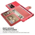 thumbnail image 3 of Samsung Galaxy Note 20 Ultra Wallet Case, Dteck Heavy Duty Hard Silicone Shockproof Case Flip Leather Card Holder Protective Cover For Samsung Galaxy Note 20 Ultra 6.9 inch, Red, 3 of 8