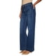 thumbnail image 2 of Pantalones Vaqueros de Pierna para Mujer, Cintura Alta, Rectos, Elásticos y con Bolsillos. Azul Oscuro S, 2 of 8