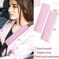 thumbnail image 6 of 10 PCS Car Accessories Leather Steering Wheel Cover Set, Car Steering Wheel Cover for Women with Seat Belt Pads Cup Holders Start Button, Pink, 6 of 7