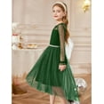 thumbnail image 3 of Oudiya Girls Dresses Contrast Mesh Long Sleeve Twirly High Low Birthday Party Formal Dress, 3 of 7