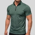 thumbnail image 2 of vdgthytj Workout Shirts for Men Short Sleeve Quarter Zip Neck Lightweight Breathable Solid Gym Athletic Pullover, 2 of 7