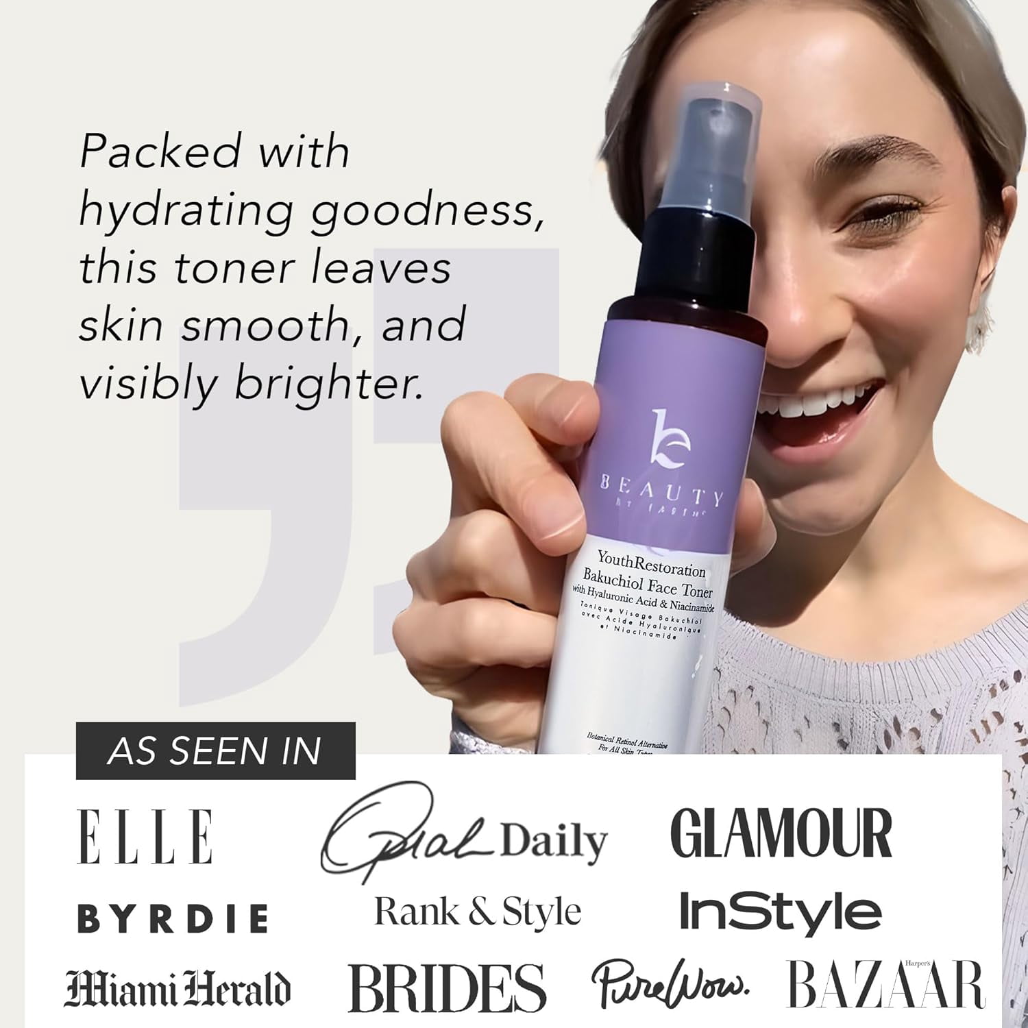 Bakuchiol Face Toner - USA Made with Natural & Organic Ingredients, Skin Toner for Oily and Acne Prone Skin, Spray Toner for Aging Skin,Smoothes Fine Lines&Wrinkles, Face Toner for Women Anti Aging