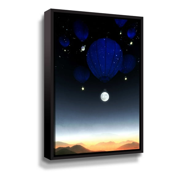 Artwall Moonrise, Gallery Wrapped Floater-framed Canvas by Cynthia Decker