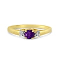 thumbnail image 6 of 14k Yellow Gold Round Amethyst And Diamond Ring, 6 of 6
