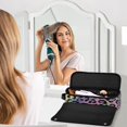 thumbnail image 6 of Hair Tool Organizer Bag with Heat Resistant Mat Removable Travel Storage Case for Hot Air Brushes Curling Irons Rainbow Colors Leopard Print, 6 of 8