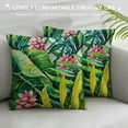 thumbnail image 3 of Creowell Get Orange Leaves Outdoor Throw Pillow Cover Green Tropical Palm Leaves Banana Leaves Brightness Leaves Decorative Pillows Farmhouse Cushion Cases Home Decor for Couch 18x18in, 3 of 5