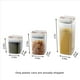 thumbnail image 3 of Frasco de Plástico Sellado con Tapa, Transparente, Cuadrado, Sellado, con Tapa de Extracción Rápida, para Almacenar Alimentos en la Cocina, Tamaño M, 3 of 5
