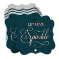 thumbnail image 3 of Inkdotpot Real Rose Gold Foil Let Love Sparkle Wedding Tags Favor Bracket Shape Hang Pack Of 100 Paper Tags, 3 of 6
