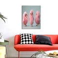 thumbnail image 4 of Rateoe Adorable Pink Fluffy Birds Pattern Decorative Picture – Unique Modern Wall Art, Ready-to-Hang Canvas Print for Home (Vertical), 4 of 6